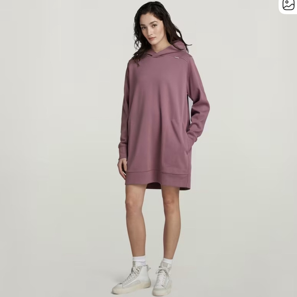 G-Star Mauve Hooded Sweatshirt Dress